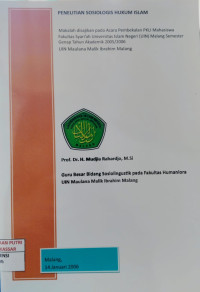Image of Penelitian Sosiologis Hukum Islam